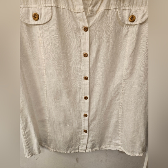 NWOT - Linen Merona White Button Down Short Sleeve Shirt - Size XXL - Picture 4 of 7